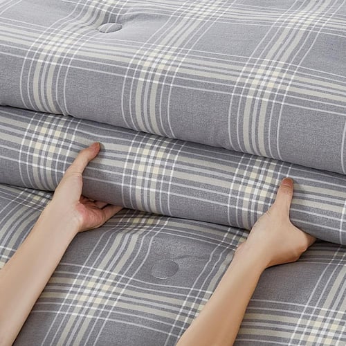 مفرش قطن صيفي مفرد ونص ٤ قطع - نولين -رمادي - رصاص...