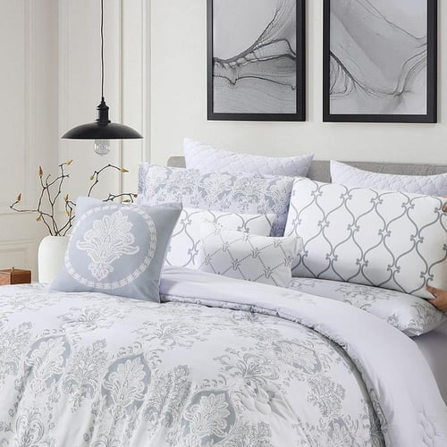 مفرش صيفي مزدوج 10 قطع - ريفيرا - رصاصي - بنفسجي ف...