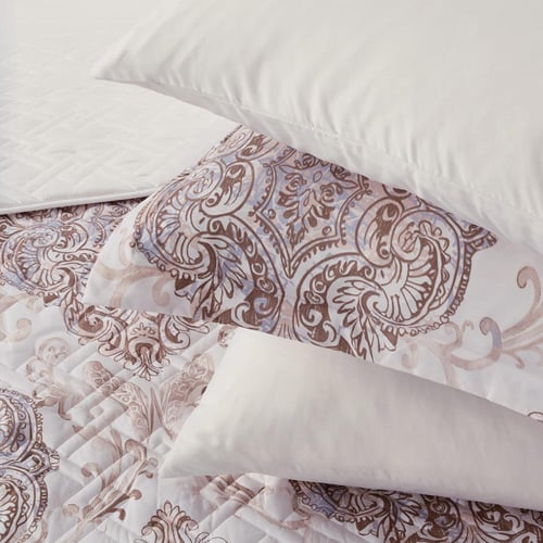 مفرش صيفي مزدوج حشوة مضغوطه 6 قطع - لونيا - كريمي...