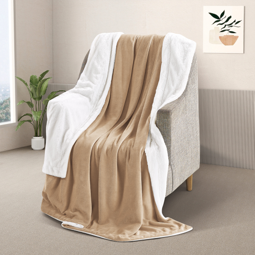 بطانية مخمل وفرو ماريو 200 × 230 - بيج