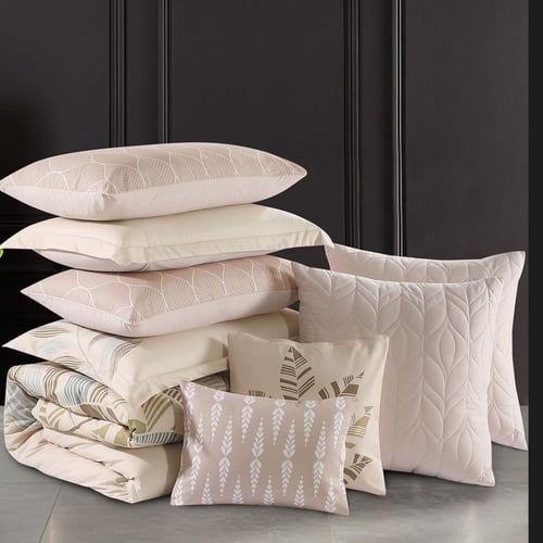 مفرش صيفي مزدوج 10 قطع - ريفيرا - بيج غامق