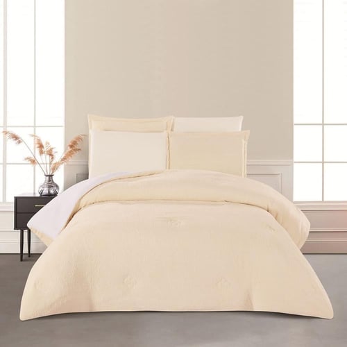 مفرش شتوي مزدوج مخمل فرو محفور 6 قطع - اورنيلا - س...