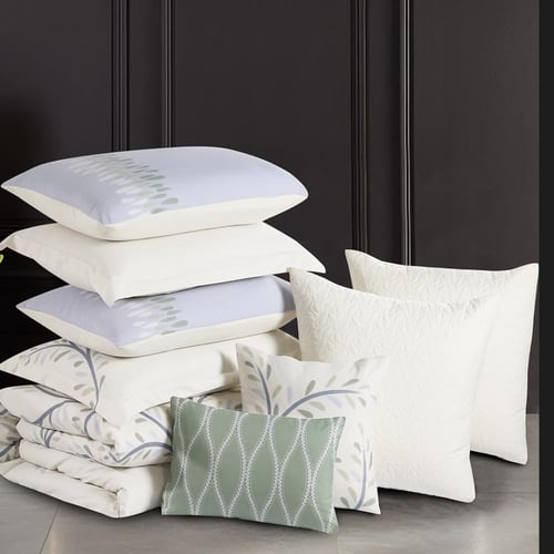 مفرش صيفي مقاس كوين 12 قطعة - كلاريس - سكري غامق