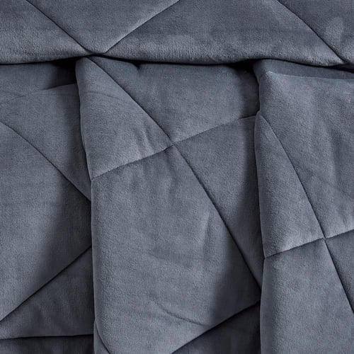 مفرش شتوي مزدوج مخمل فرو 6 قطع - جوانا -رمادي غامق