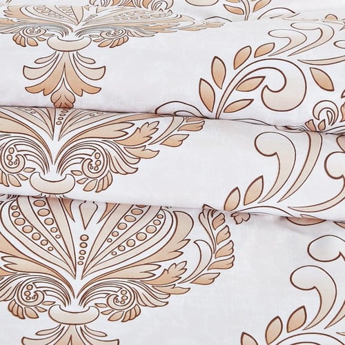 مفرش صيفي مفرد ونص وجهين 4 قطع - سيلون -ابيض - بيج