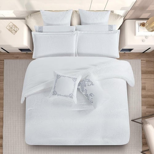 مفرش صيفي فاخر كوين جاكار مطرز 8 قطع – أورليا Aure...