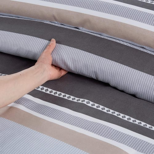 مفرش صيفي مفرد ونص 4 قطع - ليتون -رمادي غامق - رصا...