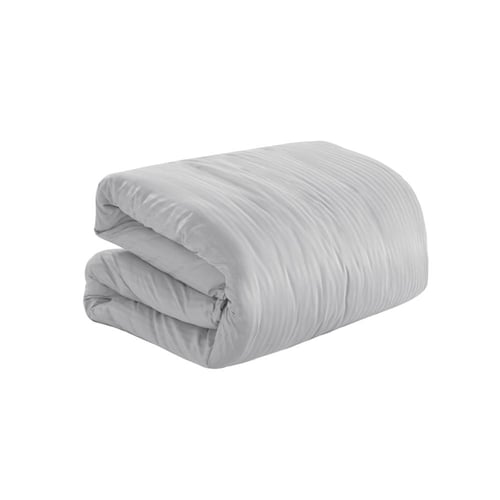 بيت لحاف مقلم مزدوج 6 قطع - رصاصي