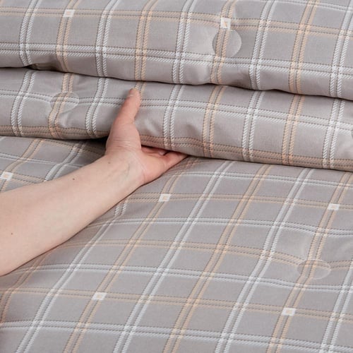 مفرش صيفي مفرد ونص 4 قطع - ليتشي - رمادي - بني