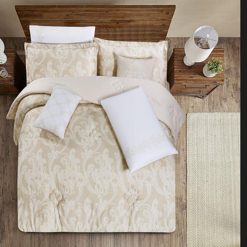 مفرش قطن عالي النعومة مزدوج 300 غرزه 8 قطع - ايليو...