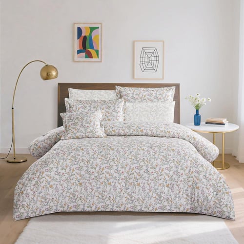 مفرش قطن صيفي مقاس كوين 8 قطع - نوفارين - رصاصي فا...