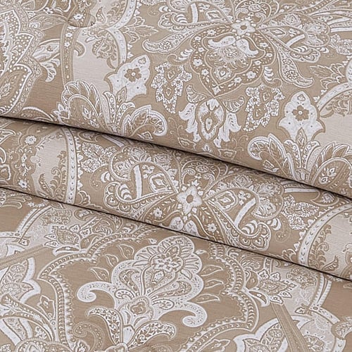 مفرش قطن صيفي مزدوج 8 قطع - افاليون -بيج