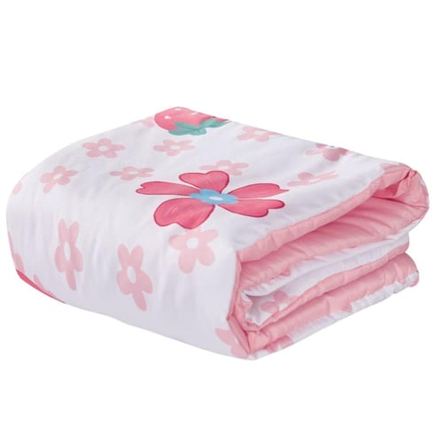 مفرش موآليد بحواجز 5 قطع - لارك - أبيض - وردي