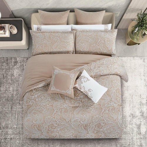 مفرش صيفي فاخر مفرد ونص جاكار مطرز 6 قطع – أمارثا...