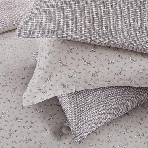 مفرش قطن صيفي مقاس كوين 8 قطع - نوفارين - رمادي