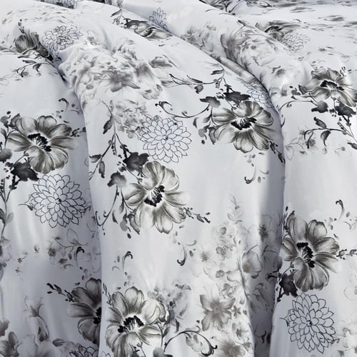 مفرش صيفي مفرد ونص 4 قطع - اديلين - رمادي ثلجي - ر...