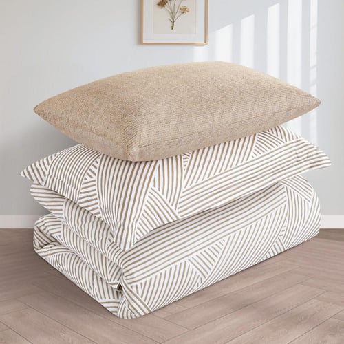 مفرش قطن صيفي مفرد ونص ٤ قطع - نولين - كريمي - بيج...