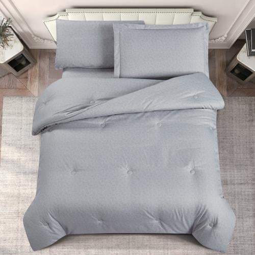 مفرش صيفي مفرد ونص 4 قطع - ليتون -رمادي