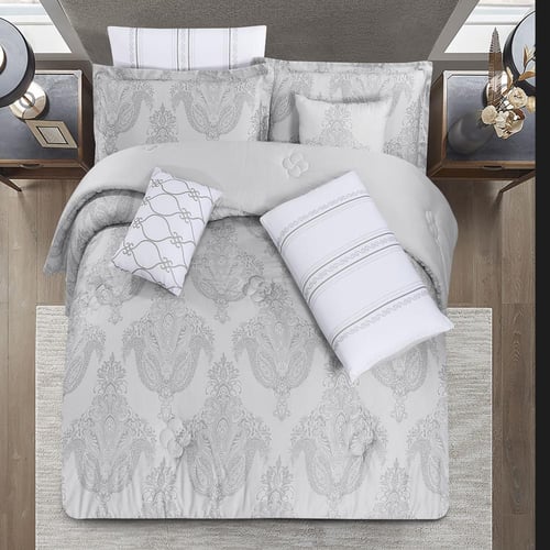 مفرش صيفي مزدوج من قماش التنسيل 8 قطع - ايليثيا -ر...