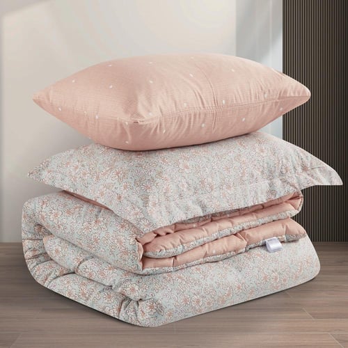 مفرش صيفي مفرد ونص 4 قطع - ليتون - اخضر فاتح - بيج