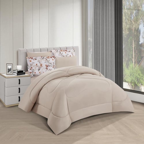 مفرش صيفي مفرد ونص 4 قطع - غاردينا -رصاصي فاتح - ب...