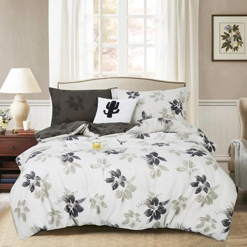 مفرش صيفي مفرد ونص 4 قطع - ليتون - كريمي - بني غام...