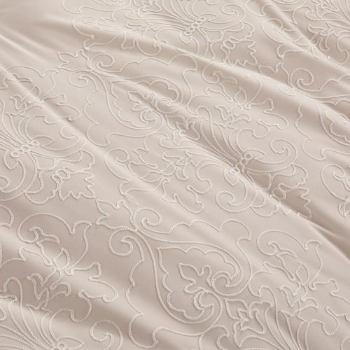 مفرش صيفي مزدوج مطرز فاخر 12 قطعة - اليجانزا-بيج ف...