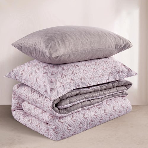 مفرش صيفي مفرد ونص 4 قطع - اديلين - زهري فاتح - بي...