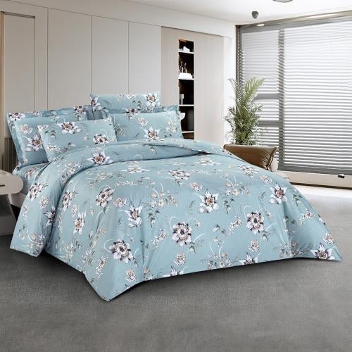 مفرش صيفي مزدوج 6 قطع - اوريندا - تركوازي