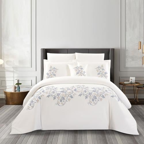 مفرش قطن مطرز حشوة متحركة صيفي مزدوج 9 قطع - لينوف...