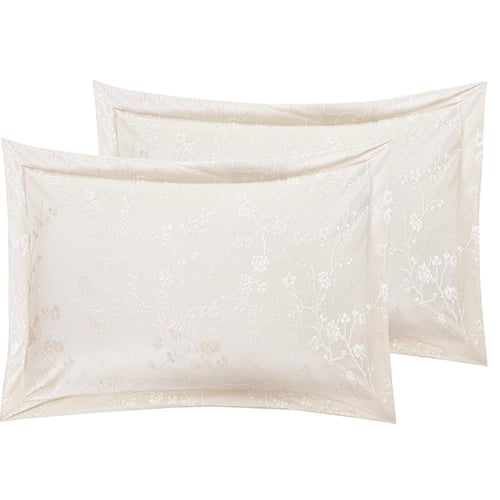 مفرش صيفي مزدوج جاكار 7 قطع - سيرينا - بيج فاتح