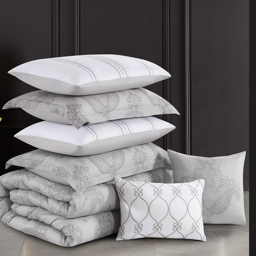 مفرش صيفي مزدوج من قماش التنسيل 8 قطع - ايليثيا -ر...