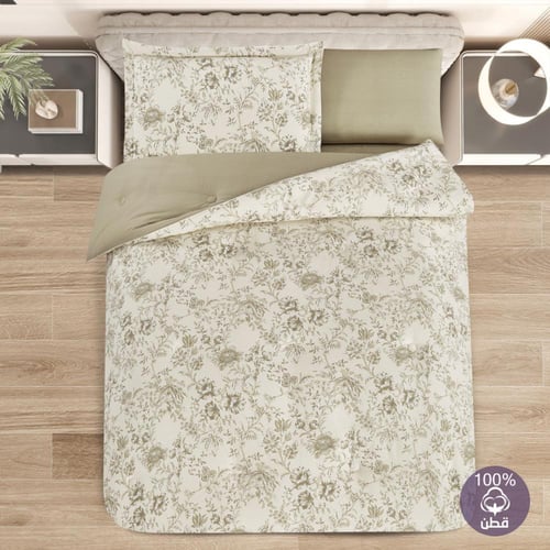 مفرش قطن صيفي مفرد ونص ٤ قطع - فاليريا -كريمي - زي...