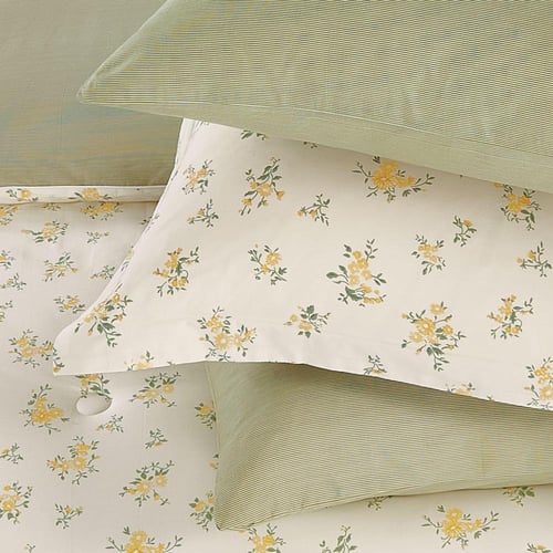 مفرش قطن صيفي مفرد ونص ٤ قطع - نولين -كريمي - اخضر