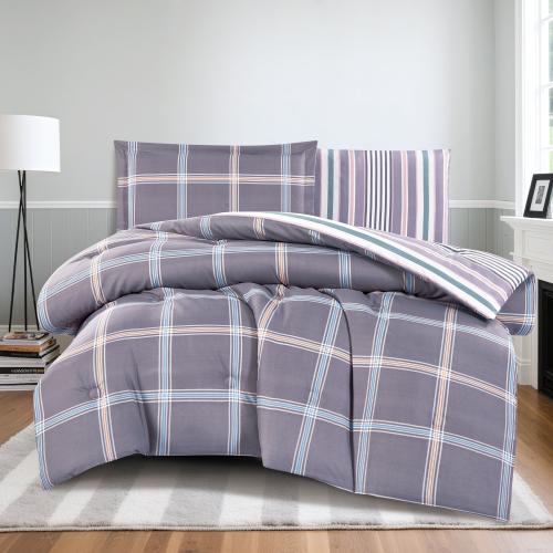 مفرش صيفي مفرد ونص 4 قطع - اليساندرا - رمادي - ابي...