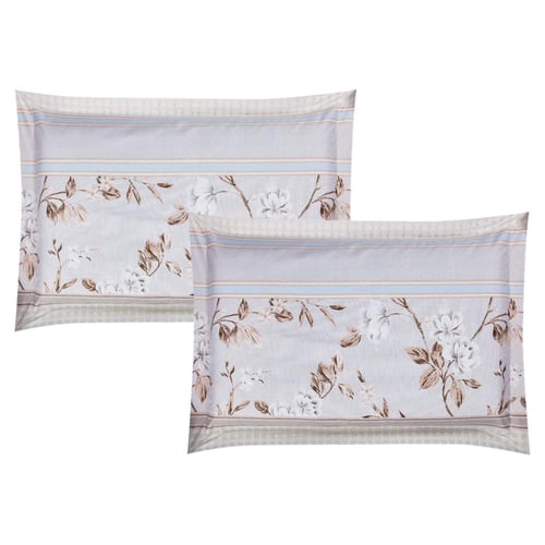 مفرش صيفي مفرد ونص 4 قطع - غاردينا -رصاصي - بيج