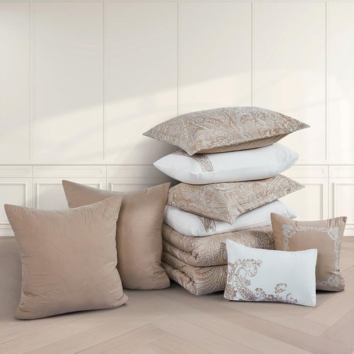 مفرش صيفي فاخر مزدوج جاكار مطرز 12 قطعة – لوتشيني...