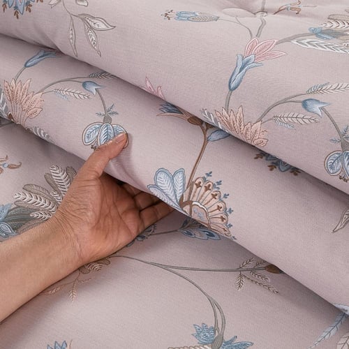 مفرش قطن صيفي مفرد ونص 4 قطع - فاليريا - بيج - رما...