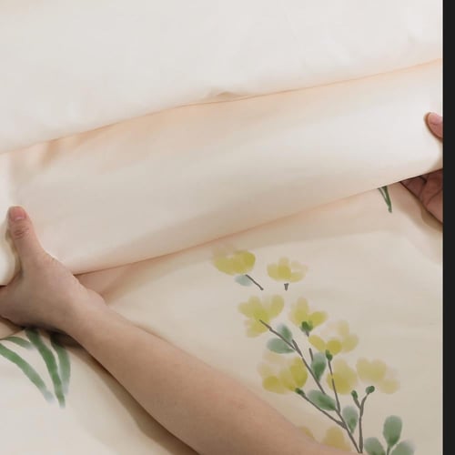 مفرش صيفي مقاس كوين 12 قطعة - كلاريس - كريمي غامق