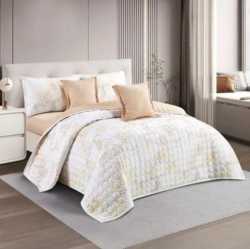 مفرش صيفي مزدوج مضغوط 6 قطع - حشوة خفيفة - ليندا-...