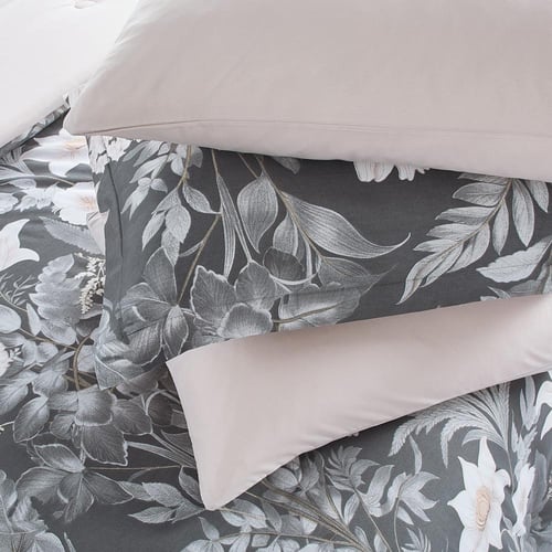 مفرش صيفي مفرد ونص وجهين 4 قطع - سيلون -رمادي غامق...