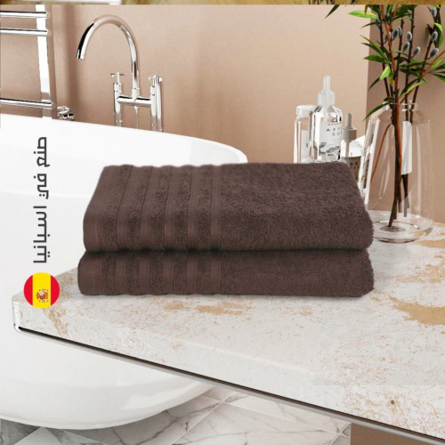 منشفة قطن اسبانية مقاس وسط - البني