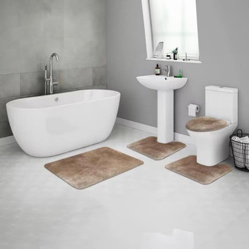 طقم سجاد حمام 4 قطع - أميليا - بيج