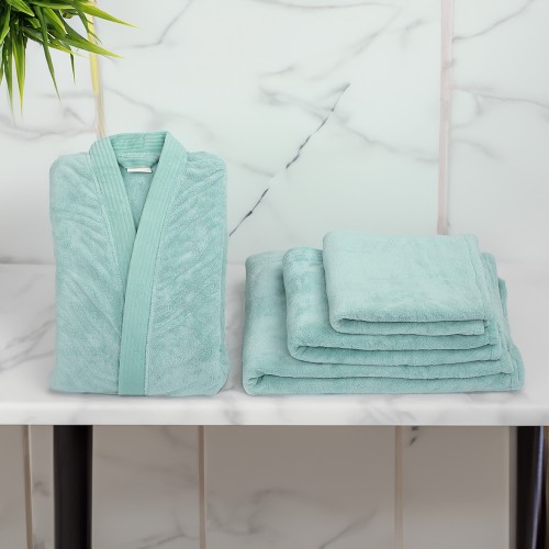 طقم روب ناعم 4 قطع - تركوازي