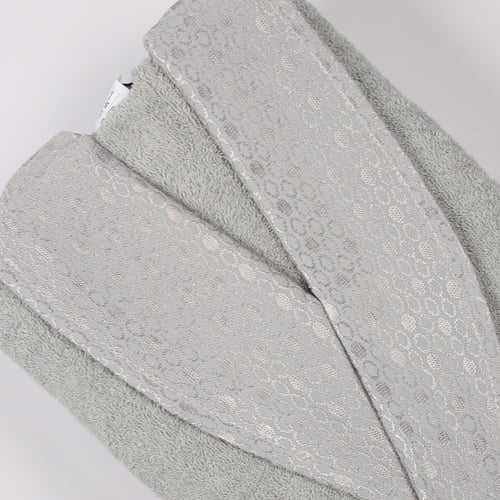 طقم روب حمام قطن بلغاري 8 قطع - جاردن -رمادي - رصا...