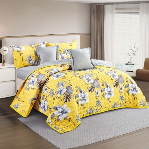 مفرش صيفي مفرد ونص مضغوط 4 قطع - حشوة خفيفة -اسيلو...