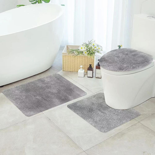 طقم سجاد حمام 3 قطع - لوسيا - رصاصي