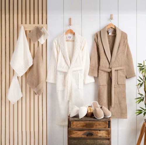 طقم روب حمام قطن تركي 11 قطعة - نوتريكس - سكري - ب...