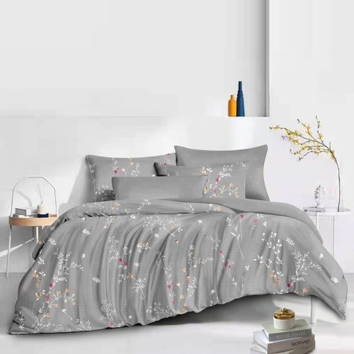 مفرش صيفي مفرد ونص 4 قطع - ليتشي - رمادي مورد