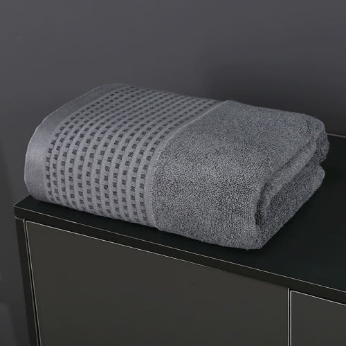 منشفة قطن بامبو مقاس صغير - رمادي غامق